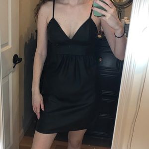 Faux leather mini dress